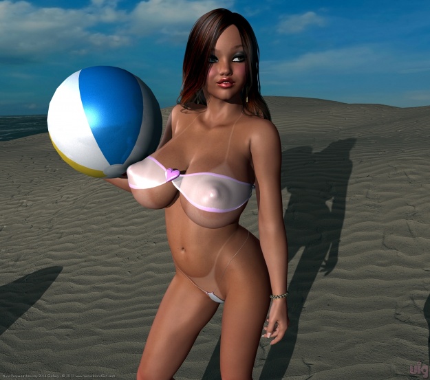 Nina at Carnopolis Beach - Lifeguard Tease III